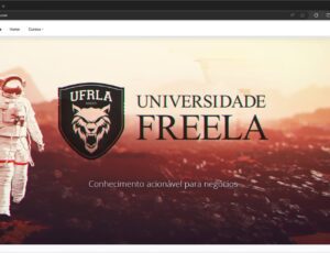 Página inicial da plataforma de ensino Universidade Freela